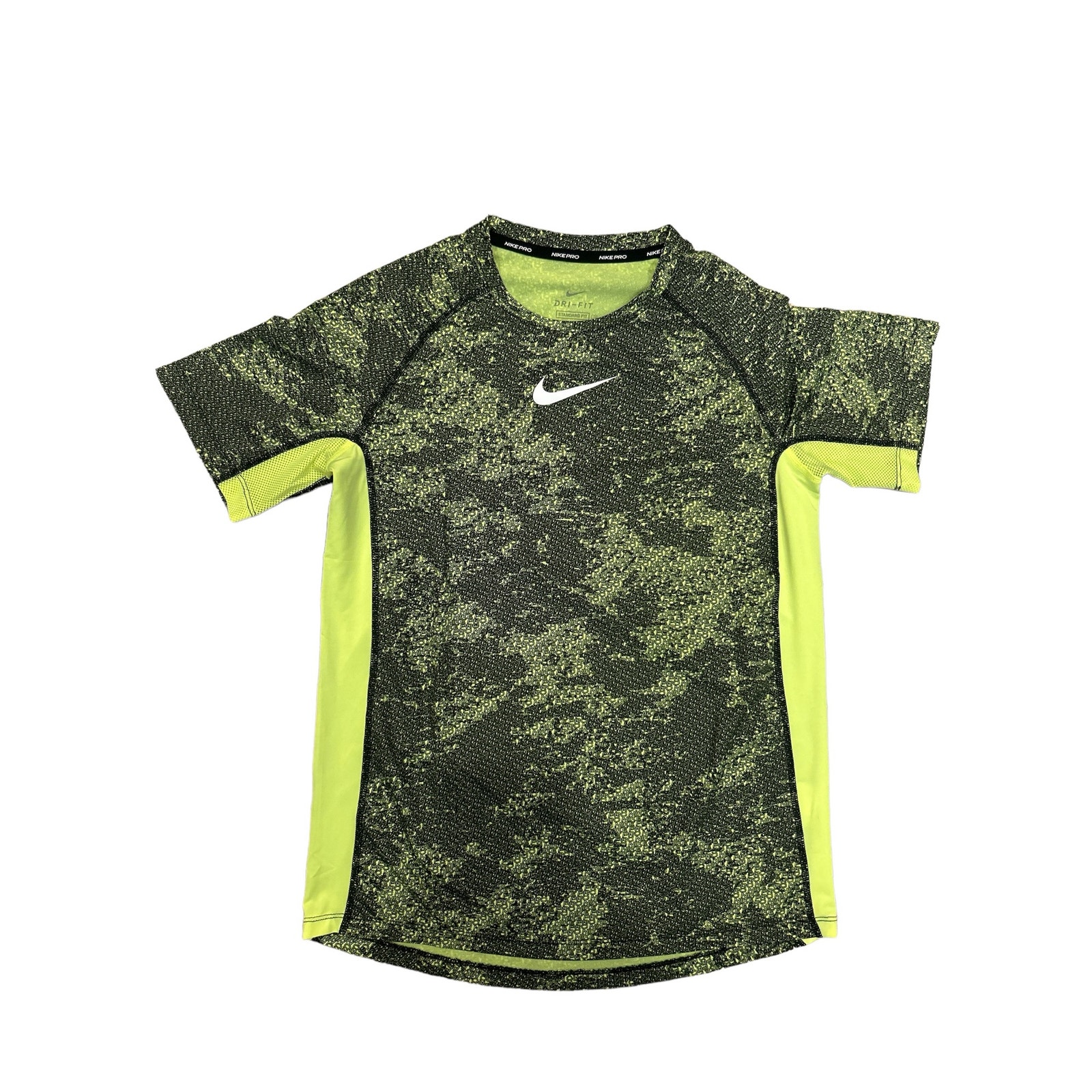 Boys Nike Pro Dri-Fit Athletic T-Shirt Green Black Standard Fit Size Xl